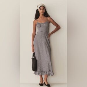 Doen Black and White Checkered Maxi Dress